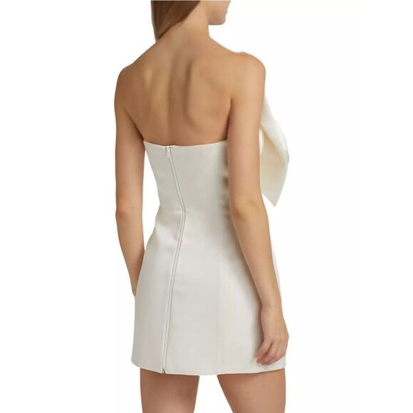 NWOT Bronx and Banco Evie Bow Satin Minidress Elegant white Mini Dress - Picture 5 of 16